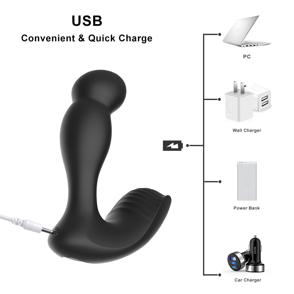 Analplug 3-in-1-Prostata-Massagegerät mit 5 Wackel- und 10 Vibrationsmodi 