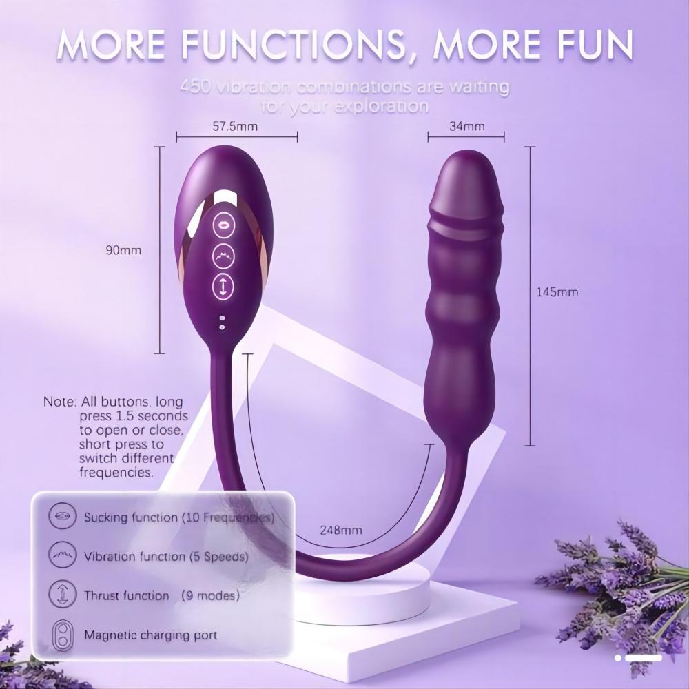 3 IN 1 Saug- und Stoßdildo-Vibrator, Klitoris- und Vagina-Stimulations-Sexspielzeug 