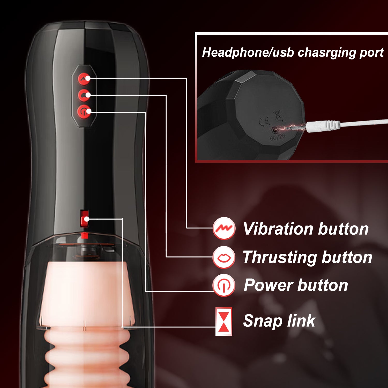 Roka CLIMBER Lebensechter automatischer 5 Saug- und 10 vibrierender männlicher Masturbationstasse 