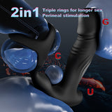 Finger-Like Dildo Prostate Massager with Penis Rings Wiggling Anal Vibrator Adult Sex Toy