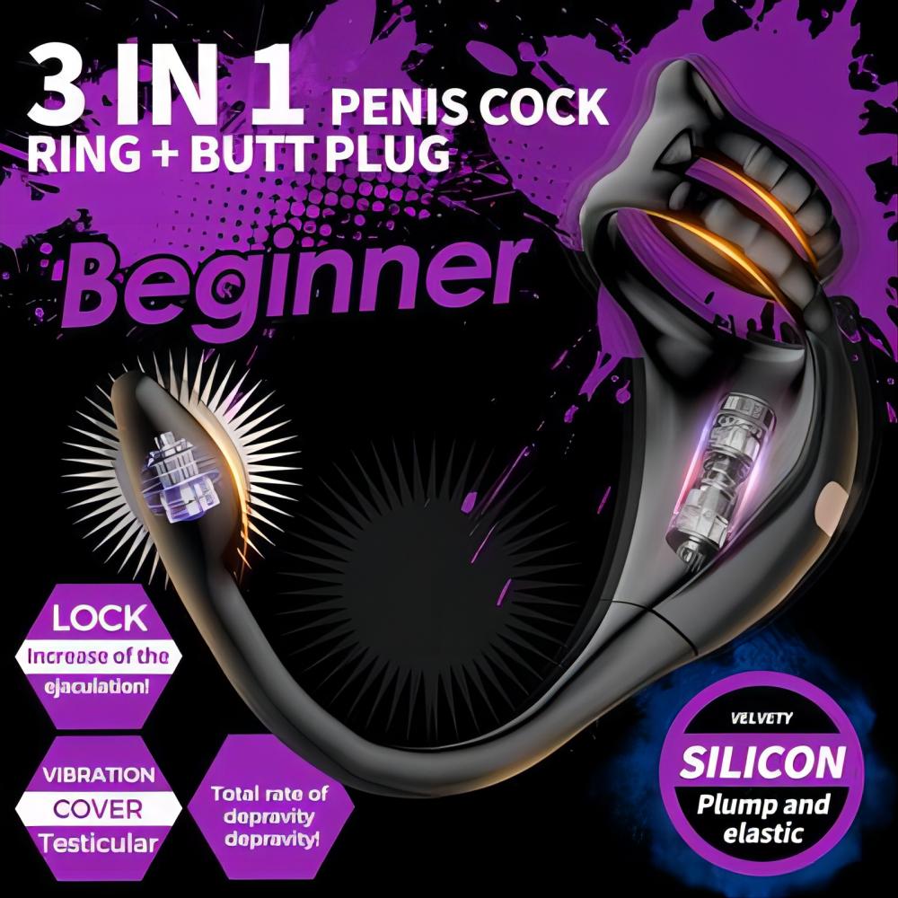 APP Control Anal Vibrator with Penis Rings Anal Sex Toy for Man Butt Plug Penis Vibrator