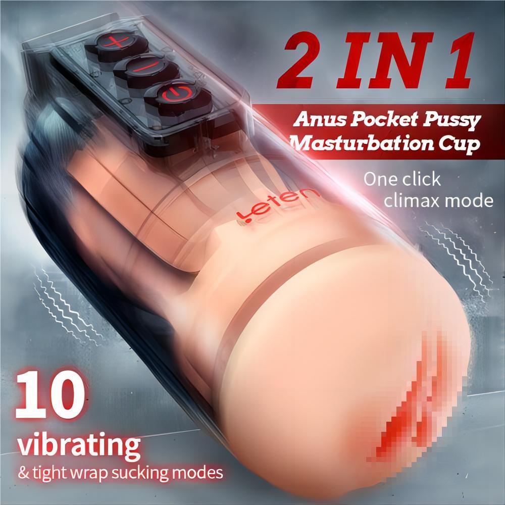 Masturbation Cup Thunder Male Masturbator 10 Vibrating Pocket Pussy APP Control Sex Toy