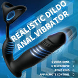 6 vibrierende Prostata-Massagegeräte für Männer mit Penisring-App und ferngesteuertem Analvibrator 