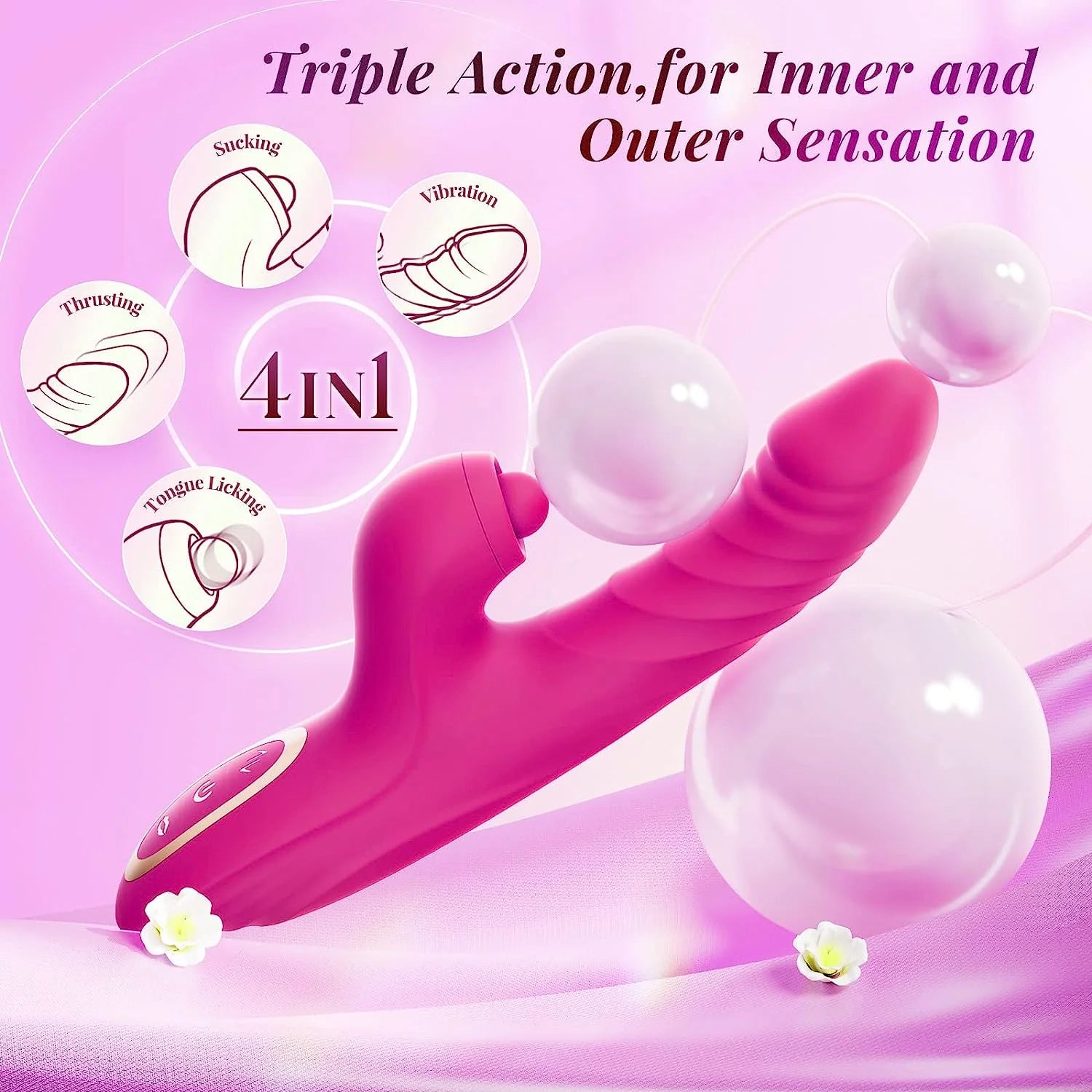 Stoßdildo-Vibrator für Frauen, G-Punkt-Vibrator, Klitoris-Saugstimulator 