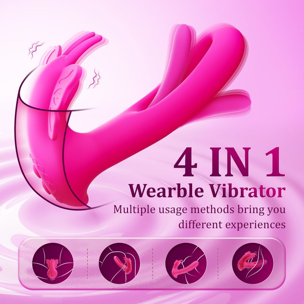 Wearable Butterfly Vibrator Remote Control 9 Vibration & 9 Flapping Modes G-Spot Vibrators