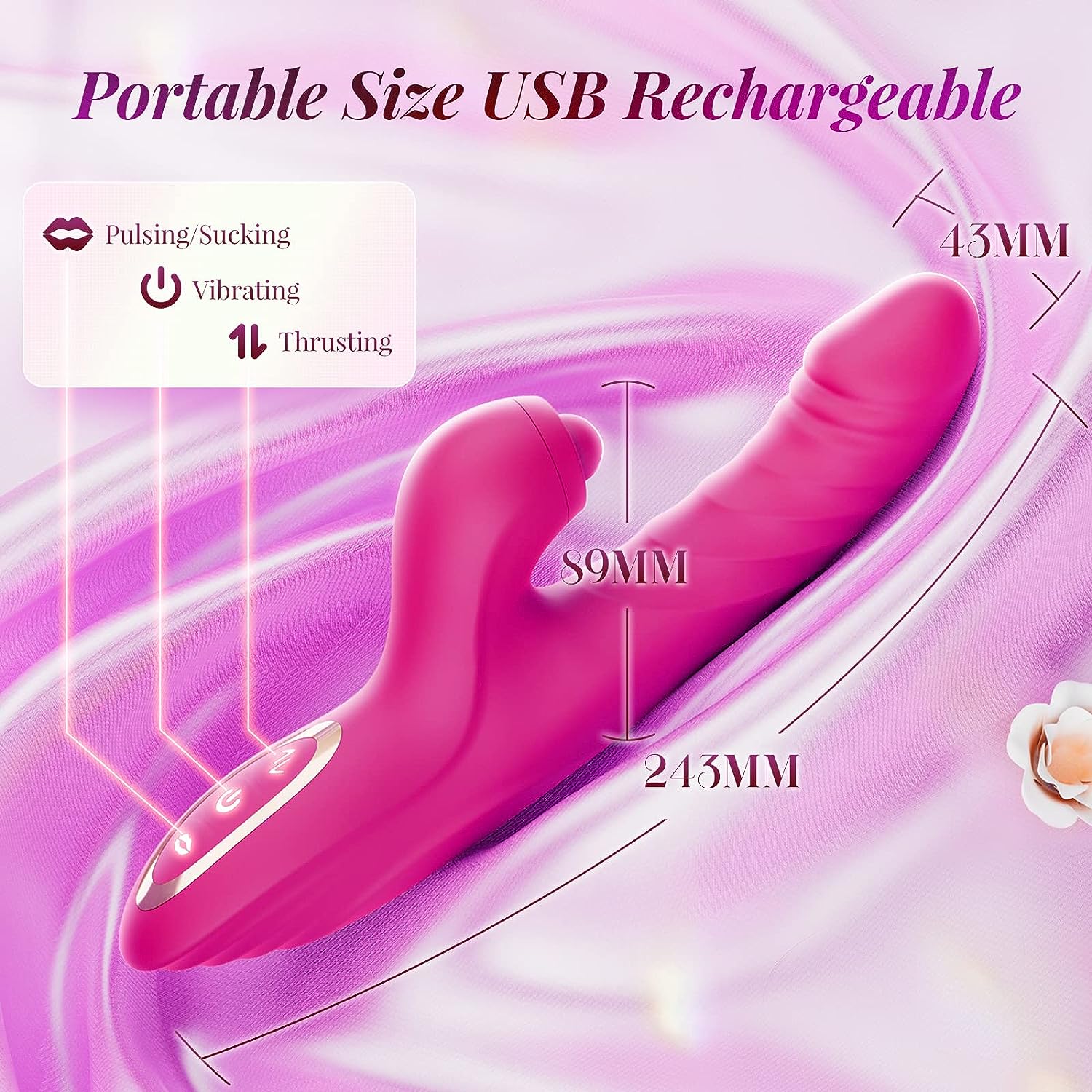 Stoßdildo-Vibrator für Frauen, G-Punkt-Vibrator, Klitoris-Saugstimulator 