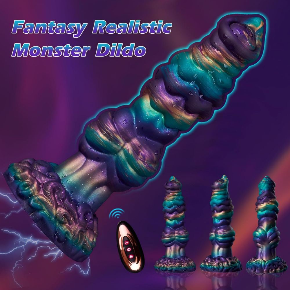 Thick Monster Dildos 10in Fantasy Dragon Dildo Vibrator Remote Woman Adult Sex Toy