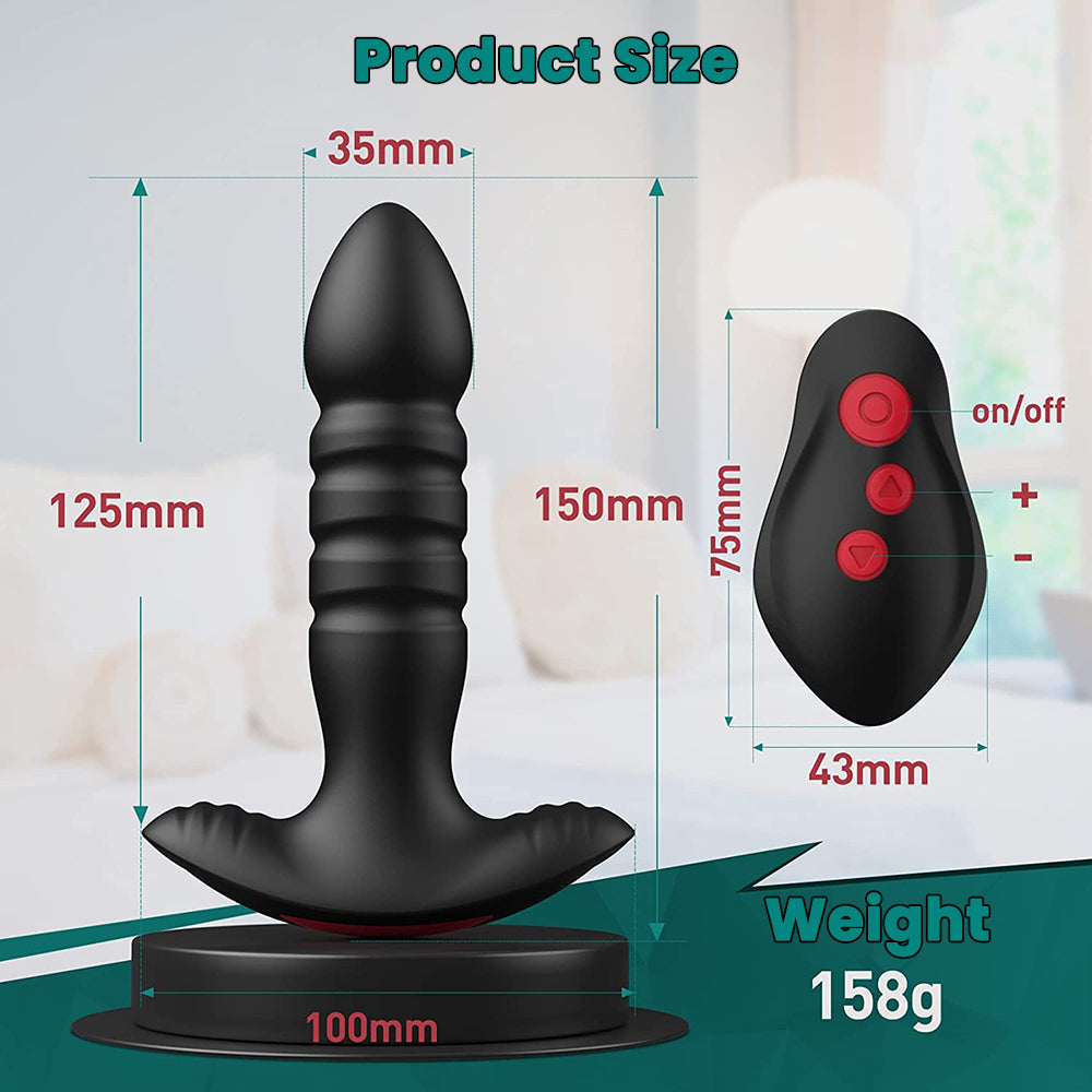 Analvibrator mit 7 Stoß- und Vibrationsmodi, Prostata-Massagegerät mit App-Steuerung 