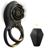 Rose Vibrating Cock Ring with 8 Vibration Penis Rings Clit Testicle Stimulation Adult Sex Toys