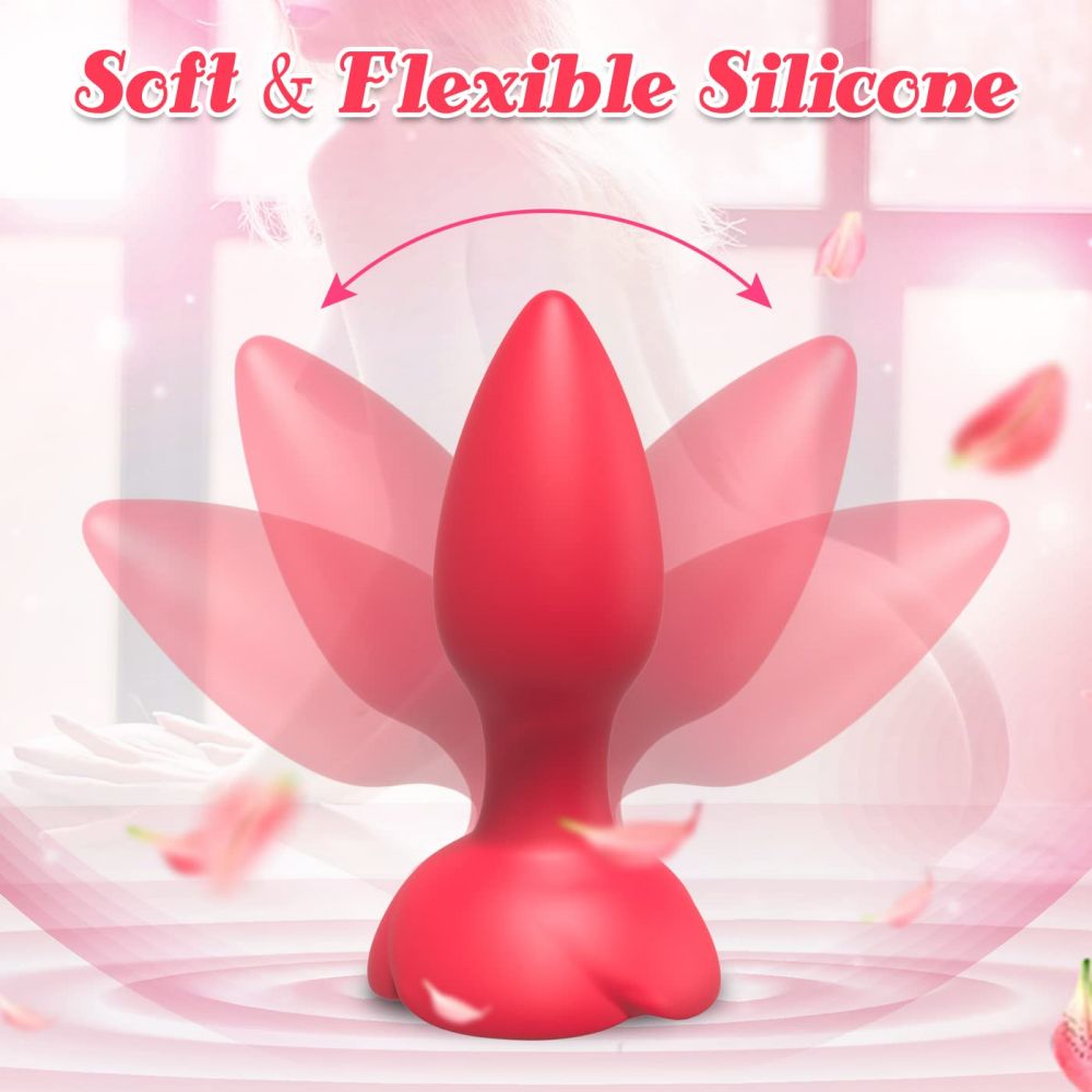 Anal Vibrators Vibrating Rose Remote Control Butt Plug with 10 Modes Adult Sex Toys