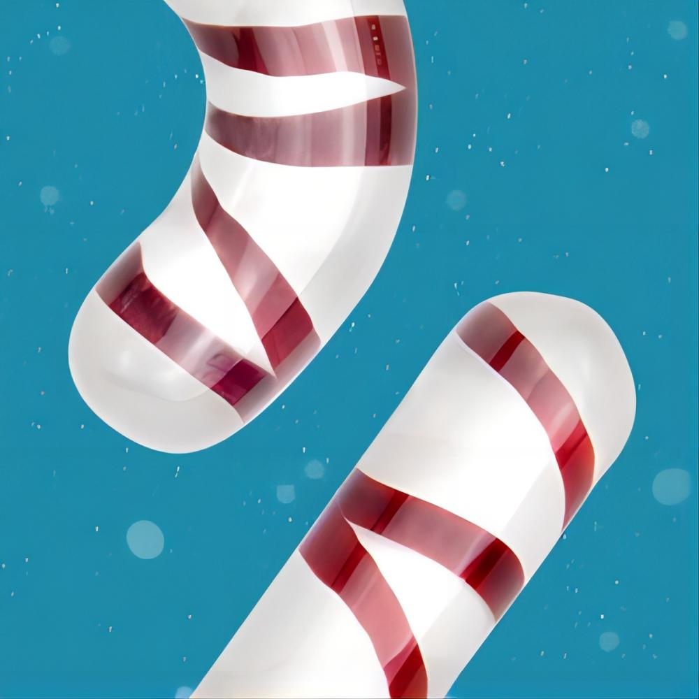 Chirstams Geschenk Doppelend-Buttplug Glas Candy Cane Analplug für Männer und Frauen 