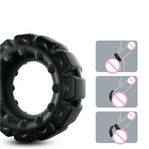 Extra Thick Tire-shaped Silicone Cock Ring Male Ejaculation Delay Penis Rings Adult Sex Toy