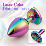 Laser Color Butt Plug with Diamond Base Anal Training Plugs 3 Pcs Set Adult Sex Toys