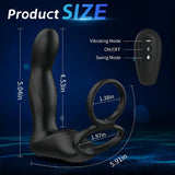 Fingerähnliches Wiggle 9 Swing vibrierendes Prostata-Massagegerät mit doppeltem Penisring 