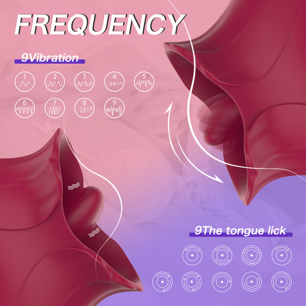 9 Vibrations- und 9 Zungenleckmodi. Weiblicher Vibrator 