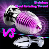 Vibrating Anal Plug APP & Remote Control Metal Butt Plugs Heart Light Up Sex Toys for Woman/Man