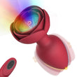 Rose Anal Vibrator Light Up with 7 Vibrations Remote Control Vibrating Butt Plug Adult Sex Toys