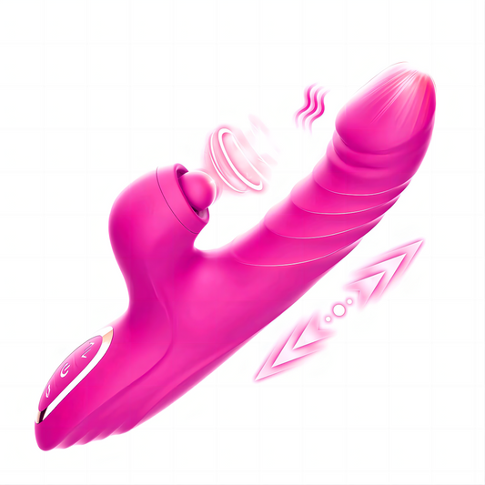 Stoßdildo-Vibrator für Frauen, G-Punkt-Vibrator, Klitoris-Saugstimulator 