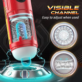 Male Masturbator with Window Stepless Adjusting 6 in 1 Thrusting Rotating Masturbation Cup Adult Sex Toy