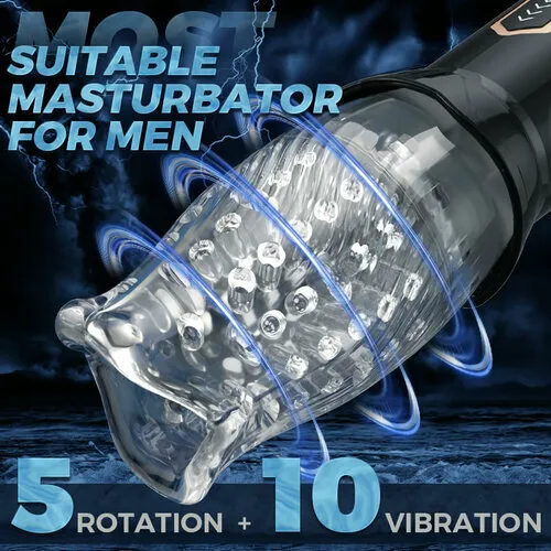 TORNADO 10 Vibration 5 Rotation Bessere Umhüllung der männlichen Masturbation 