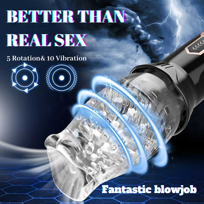 TORNADO 10 Vibration 5 Rotation Bessere Umhüllung der männlichen Masturbation 