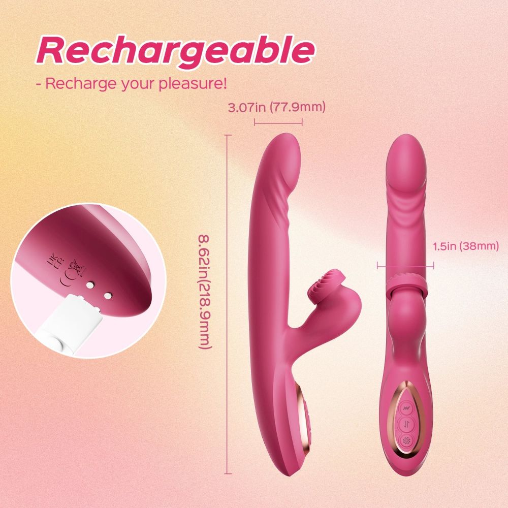 Thrusting Rotating G-Spot Vibrator Clitoral Stimulator Vortex Rabbit Vibrators Sex Toys for Woman