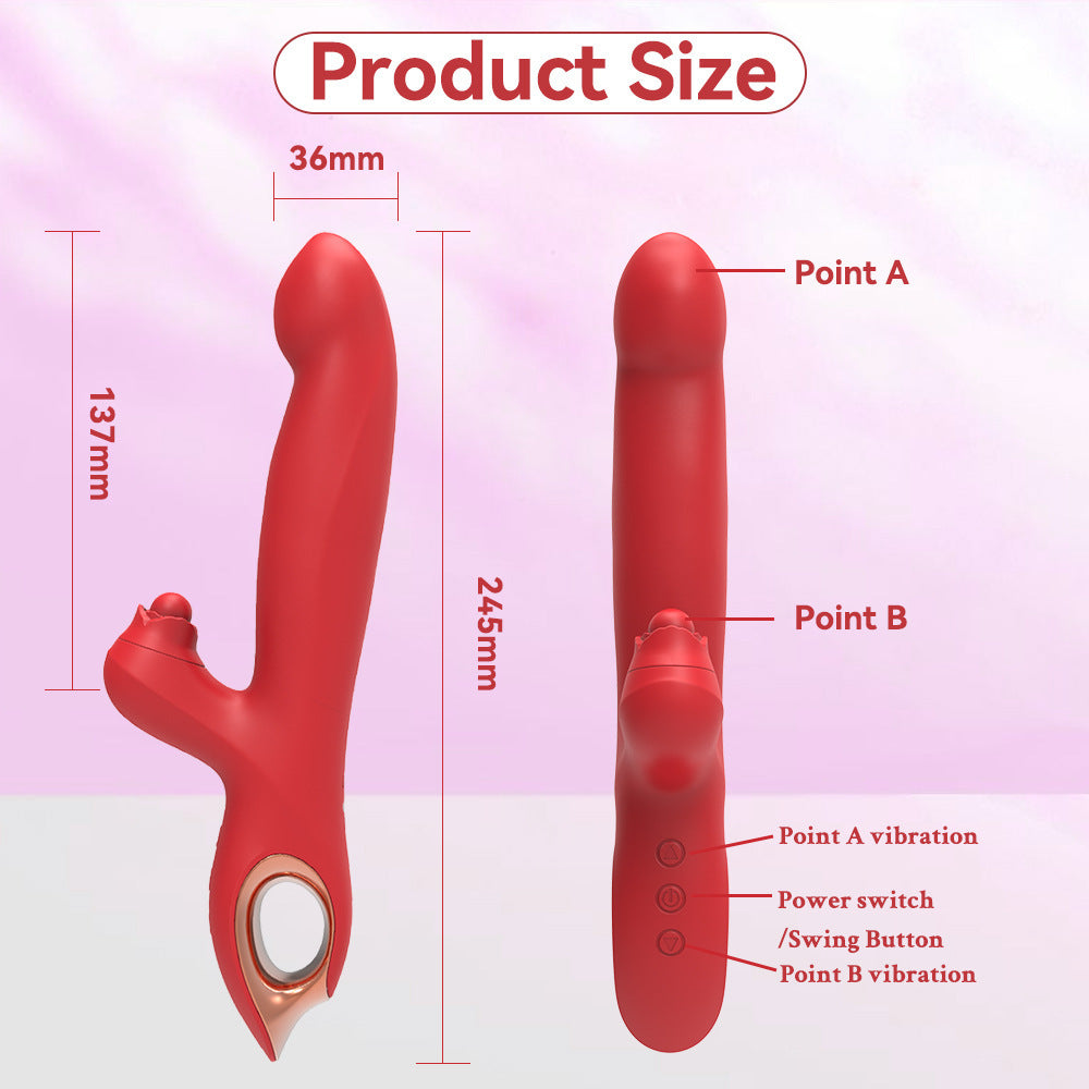 Wiggling Rabbit G Spot Vibrator with Sliding Beads Ring Clitoral Stimulator Woman Sex Toys