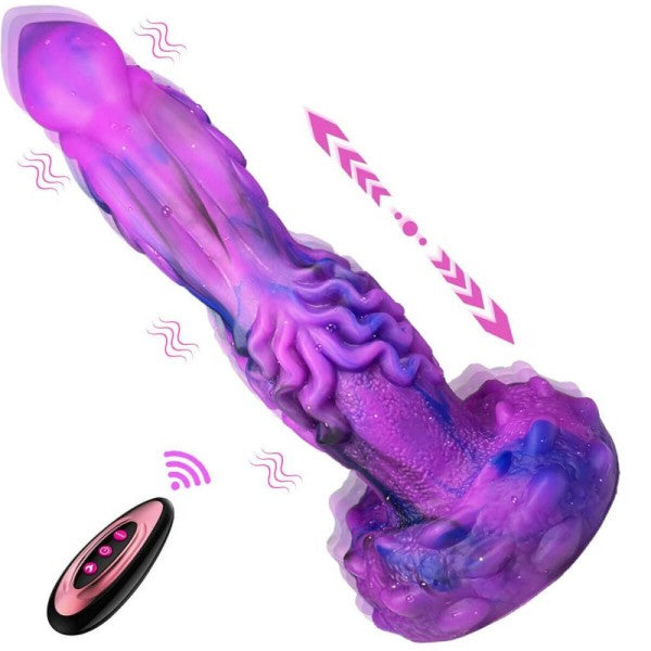 Poke Fantasy Dragon Dildo 9" Heating Monster Dildos with Suction Cup Thrusting Vibrating G-Spot Vibrator  Adult Sex Toy