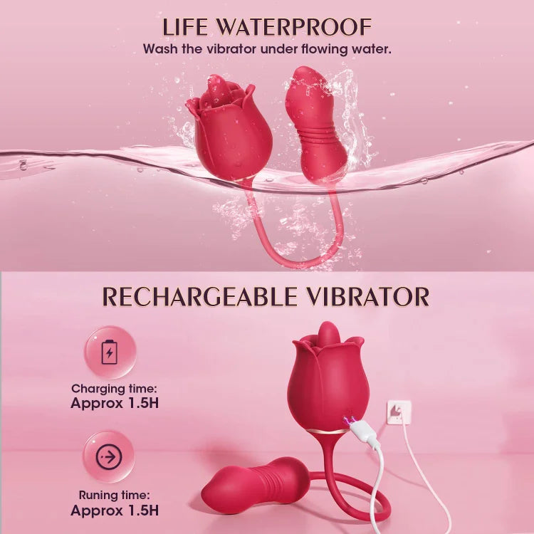 3-in-1-Rosenspielzeug – Vibrator für Frauen, Paare