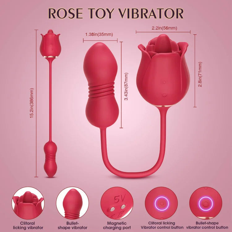 3-in-1-Rosenspielzeug – Vibrator für Frauen, Paare