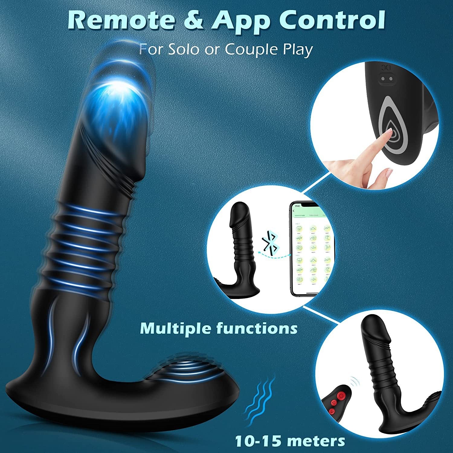 Fobono 7 Vibration 7 Thrusting App Control Anal Vibrator Prostata Massage 