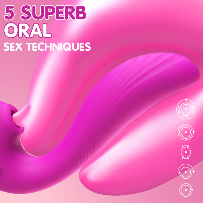 DREIFACHES AROUSAL Klitoris-Saugen, 5 Lecken und 10 vibrierender G-Punkt-Vibrator 